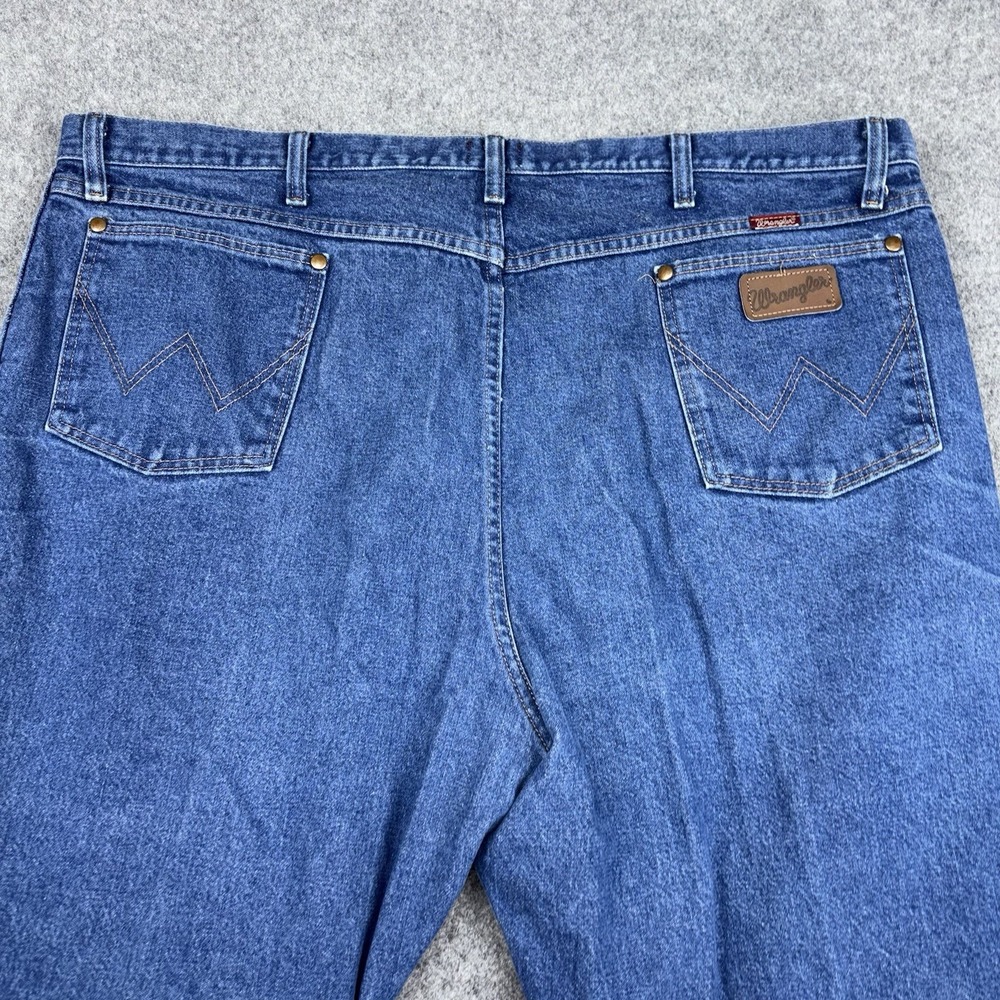 Wrangler 31MWZ Jeans Mens 44x32 Relaxed Fit Straight Leg Blue Denim Western Work - Picture 6 of 12